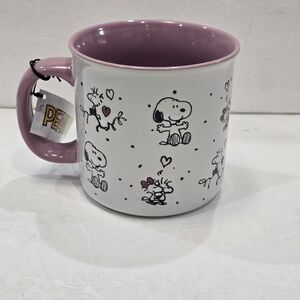 Peanuts Snoopy & Woodstock Valentine's Day  All Over Print 21 oz Mug NWT